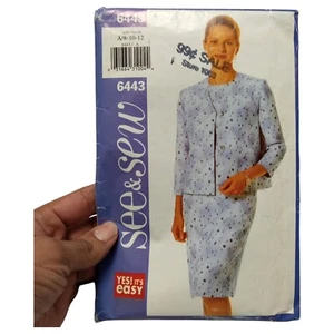 See & Sew Butterick 6643 Misses Jacket Dress 1999 UNCUT 8-10-12 - Picture 1 of 5