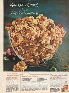 1964 Karo Syrup Vintage Print Ad Jolly Good Christmas Recipe Crazy Crunch Nuts - Picture 1 of 1