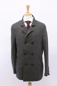 NWT$8395 Brunello Cucinelli Mens Cashmere-Silk Knit DB Logo Peacoat 50/40US A191 - Picture 1 of 11