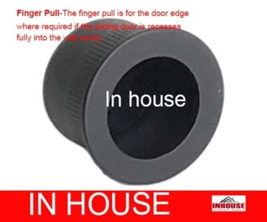 edge pull handle Finger Pull for edge of cavity sliding door Matt Black RD - Picture 1 of 2