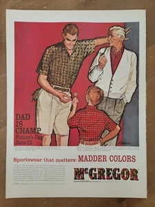 Original Vintage 1950's 1958 Print Ad McGregor Sportswear Madder Colors - Picture 1 of 1