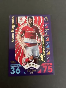 2016/17 Topps Match Attax Card Middlesbrough Alvaro Negredo #215 - Picture 1 of 2