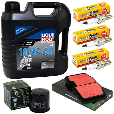 Set Öl Wartung für Triumph Street Triple 675 4L Luftfilter Ölfilter Zündkerzen - Bild 1 von 4