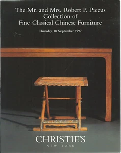 CHRISTIE'S CHINESE CLASSICAL FURNITURE Piccus Collection Auction Catalog 1997 - Imagen 1 de 1