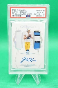 2020 Flawless Rookie Dual Patch Auto Silver /20 Justin Herbert RPA PSA 10 ES6 - Picture 1 of 2