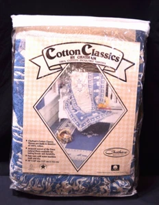 NUEVO Chatham 100% Algodón Clásico Jacquard Tiro, Manta, Azul Blanco, 50” x 60” - Imagen 1 de 8