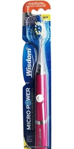 WISDOM SPAZZOLINO MEDIO A BATTERIA MICRO POWER SBIANCANTE RIMOZIONE PLACCA - Foto 1 di 1