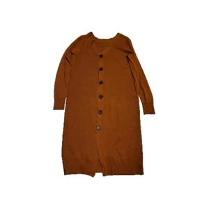 Ann Taylor Merino Wool Button Dress Size Medium Fitted Long Sleeve Brown Orange - Bild 1 von 7
