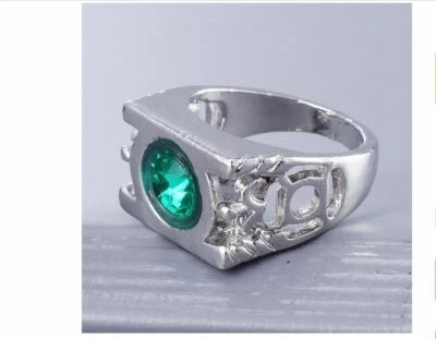  Green Lantern Ring High Quality Silver Color Ring With Crystal  Choice of Size - Image 1 of 4