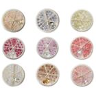3D Flowers Nail Charms Round Nail Art Charms Rose Flower Nail Rhinestones