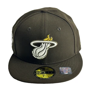 New Era Miami Heat Mens Hat 59FIFTY Fitted Cap 35th Anniversary Patch Size 7 3/8 - Picture 1 of 6