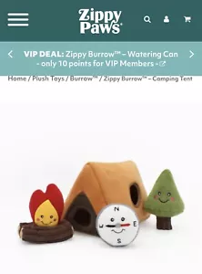 ZippyPaws Tent 4pc Camping Set Squeaky Burrow Interactive Dog Toy!!  NWT!! - Picture 1 of 5