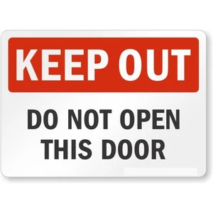 Letrero resistente a la intemperie de aluminio para no abrir esta puerta b01206 - Imagen 1 de 1