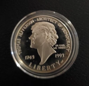 1993-s Thomas Jefferson silver dollar *90% Silver @ $1 under melt!* - Picture 1 of 2