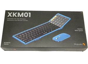 ProtoArc Foldable Bluethooth Keyboard and Mouse Combo Full Blue/Black, XKM01 - Picture 1 of 8