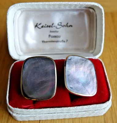 Manschettenknöpfe perlmutt gold - Bild 1 von 4