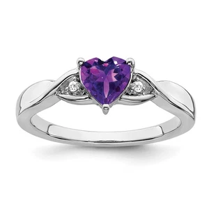 Ring Sterlingsilber rhodiniert Amethyst und Diamant - Bild 1 von 5