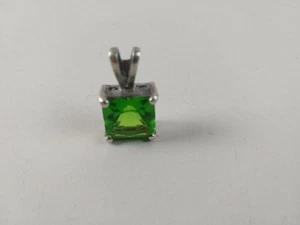 Colgante de plata esterlina 925 verde aguamarina joyería vintage piedra del Rin encanto - Imagen 1 de 6