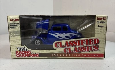 Action Classified Classics Issue #2 1933 Willys Coupe 1:24 Blue With Flames   - Image 1 of 4