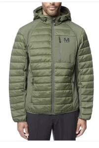 Merrell Giacca Softshell Uomo con Cappuccio Mixed Media Puffer, Verde, L - Foto 1 di 3