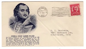 #690 Pulaski 1931 FDC - Stoutzenberg Planty #7 Cleveland OH - Picture 1 of 2