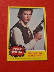 Tarjeta Harrison Ford Han Solo 1977 Topps Star Wars serie 3 amarilla #144 - Imagen 1 de 2