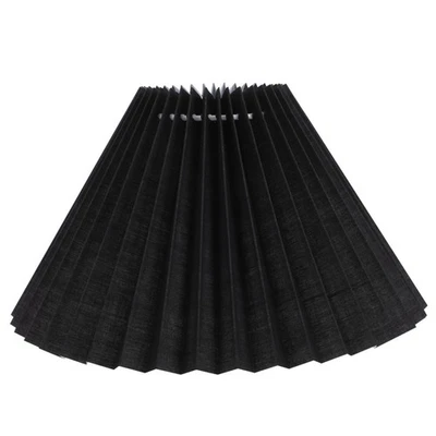  Set of 3 Pleated Lamp Shades for Table Lamps Black Lampshade Large Fabric - Image 1 of 4