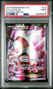 Pokemon Latias EX 112/116 PSA 9 Como Nuevo Blanco y Negro Plasma Freeze Arte Completo 2013 Pop 125 - Imagen 1 de 5