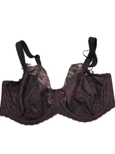 Sujetador Fantasie FL2112 Vivienne 34FF Lencería con aros de encaje negro y púrpura - Imagen 1 de 6