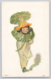 1908 J.I. Tully Flower Child Postcard Nasturtium Costume Anthropomorphic 259 - Picture 1 of 3