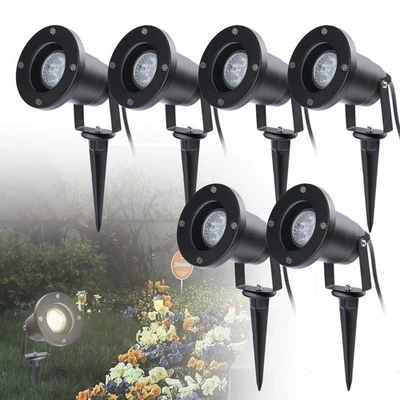2-10X LED Gartenstrahler IP65 Außen 4W mit Erdspieß Rasen GU10 Stecker Lampe - Bild 1 von 4