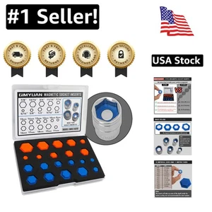 21PCS Magnetic Socket Inserts for SAE & Metric Sizes – Efficient Tool Storage - Bild 1 von 8