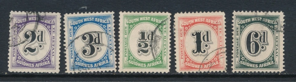 SUROESTE DE ÁFRICA, 1931 franqueo debido conjunto excelente usado, SGD47-D51, cat GBP59 Foto 1 de 1