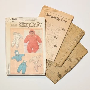 Simplicity 7108 Vintage 1985 Infant Top Pants Snowsuit Jacket Overalls NEW UNCUT - Picture 1 of 5