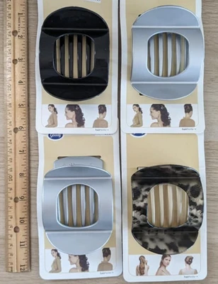Lot of 4 Goody Large Sleek Updo Kimberly Claw Clip NEW 2006 Silver Black Snake - Image 1 of 4