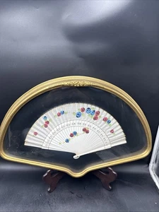 Antique Asian hand-painted silk fan - Picture 1 of 10