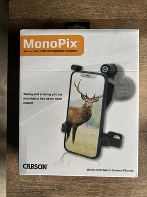 Carson MonoPix Smartphone Digiscoping Adapter Bundle - 8x42mm Waterproof Mono - Image 1 of 2