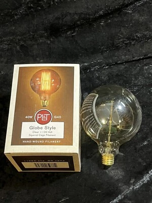 PLT PL&T G40 40W Globe Style Squirrel Cage Filament Bulbs 120V