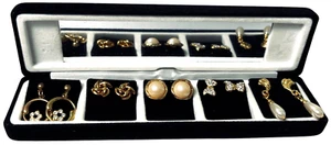 Pierre Cardin Designer Earrings RARE Collection in Mirrored Display Case - Picture 1 of 7