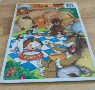 Rompecabezas Little Golden Book Land Frame 1989 12 piezas poli cachorro león vintage  Foto 1 de 4