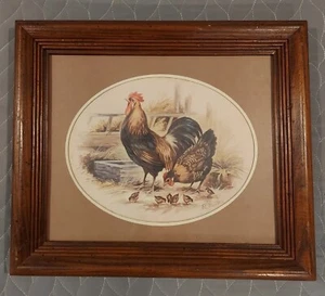 Rooster Hen Chick Family Farmhouse Framed Print Art by T.C. Morris - Picture 1 of 11