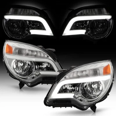 For [Halogen Model] 2010-2017 Chevy Equinox Chrome Headlights Upgrade Style LED - Image 1 of 4