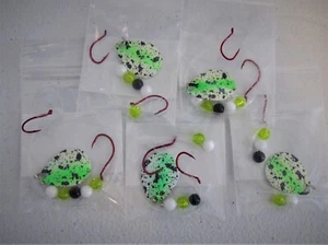 5 UV Green Glow Spackle Spinner Rigs Crawler Harness # 3 Colorado Blades 2 Haken - Bild 1 von 1