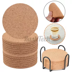 Set of 16 Cork Coasters Absorbent with Holder Drink Coffee Tea Cup Mat Pad Decor - Picture 1 of 10