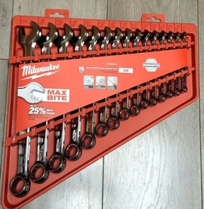 Milwaukee 15pc MAX BITE SAE Combination Wrench Set 1/4" to 1" #48-22-9415 - Picture 1 of 1