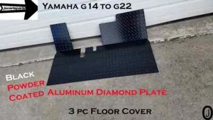 Fits Yamaha G14 to G22 golf cart Powder Coated Diamond Plate Floor Cover 3 piece - Bild 1 von 3