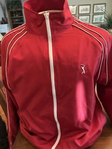 Official PGA Golf Jacket Mens Red Medium Windbreaker Full Zipper - Picture 1 of 7