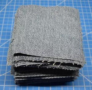 100 - 5" charm Squares rotary cut cotton BLUE denim UPCYCLED JEANS lot - Picture 1 of 2