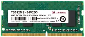 Transcend 4GB PC4-25600 1Rx16 3200MHz 1.2V 260 Pin DDR4 SO-DIMM Laptop Memory - Picture 1 of 1