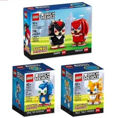 LEGO Brickheadz Sonic the Hedgehog Tails Shadow Knuckles 40672 40627 40628 Trio - image 1 of 4